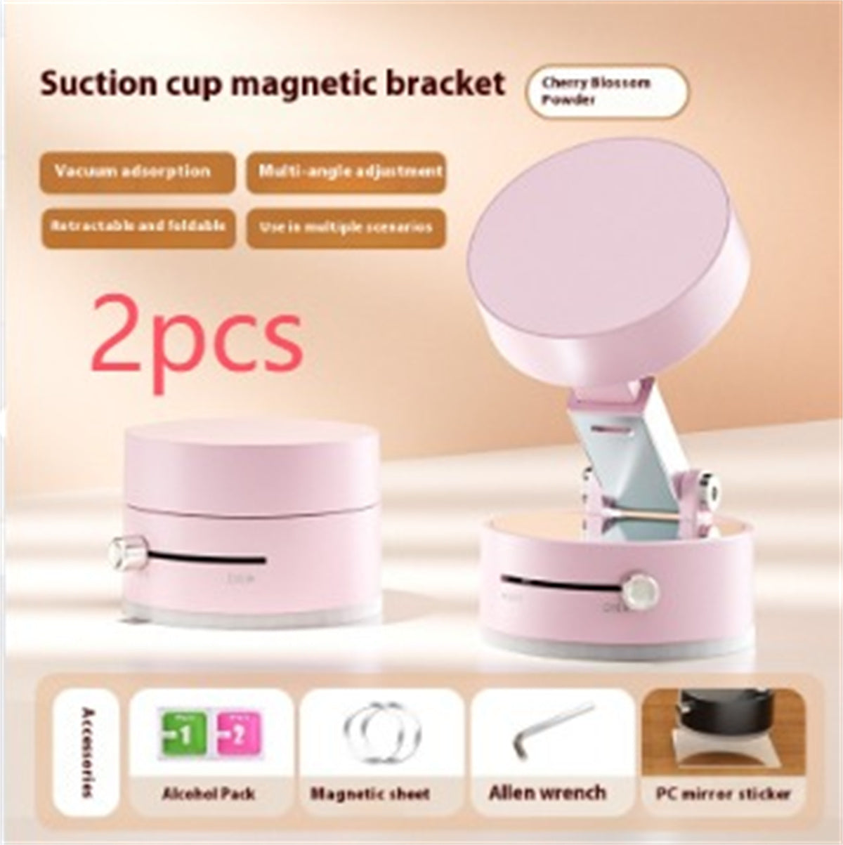 Magnetic Vacuum Car Phone Holder — Foldable, Hands-Free Mount