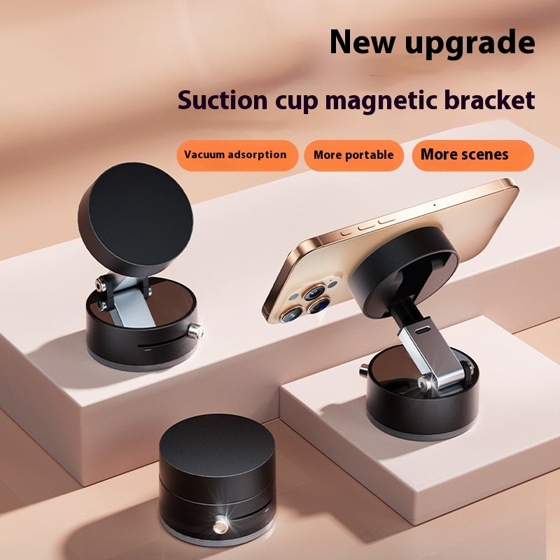 Magnetic Vacuum Car Phone Holder — Foldable, Hands-Free Mount