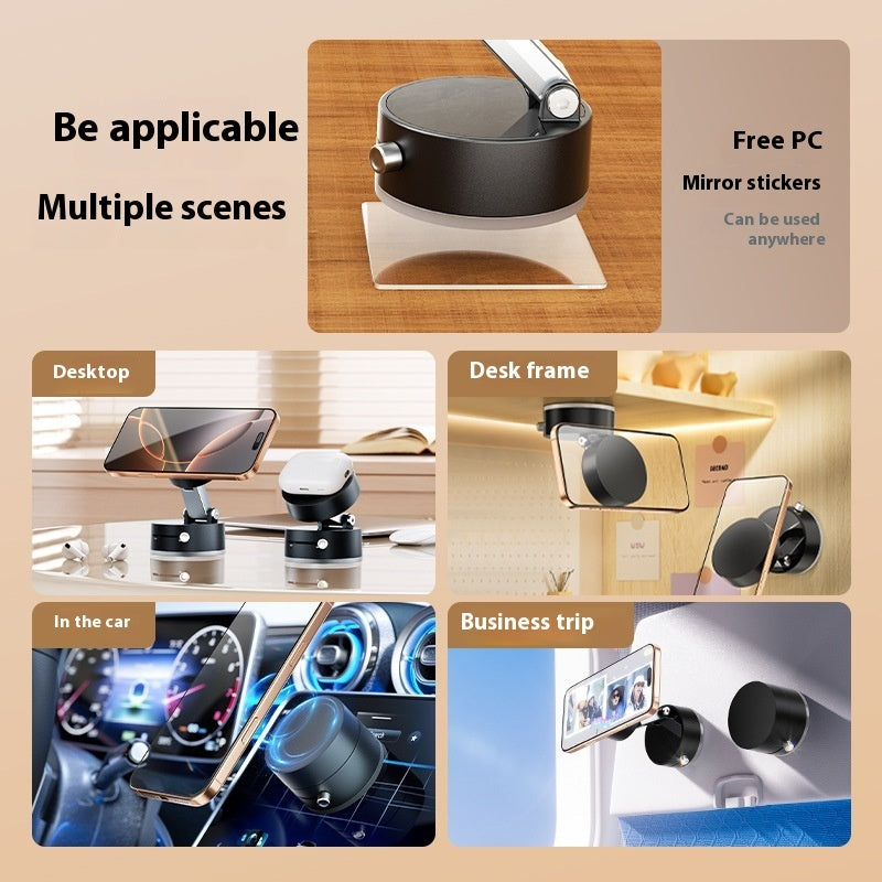 Magnetic Vacuum Car Phone Holder — Foldable, Hands-Free Mount