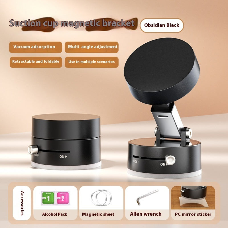 Magnetic Vacuum Car Phone Holder — Foldable, Hands-Free Mount